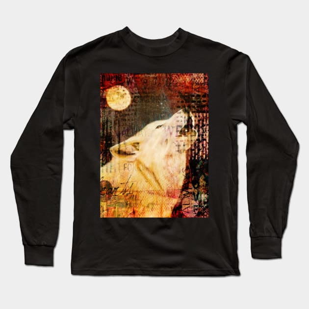 Wolf Long Sleeve T-Shirt by teenamarie23art